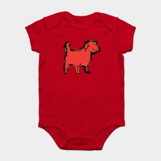 Red Dog Ruff Rough Baby Bodysuit